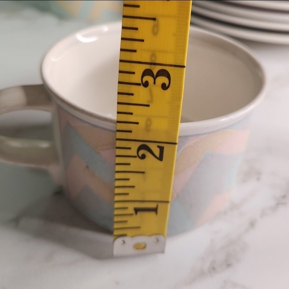 Vintage 90's Pastel Mikasa Intaglio Cancun Geometric Print Dinnerware - Picture 10 of 10